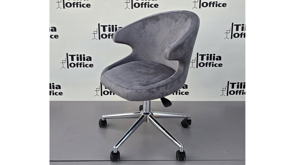 Coket Çalışma Koltuğu Krom Konik Ayak Koyu Gri